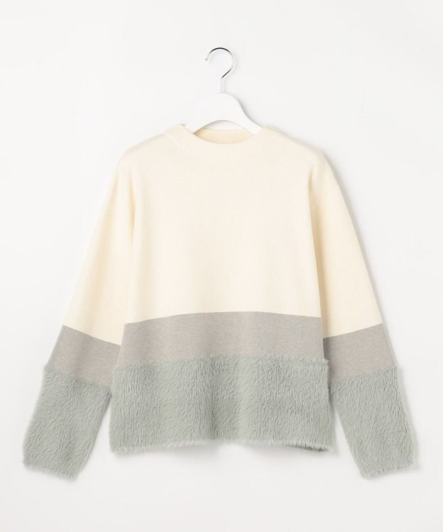 ANY SIS フェザーブロッキング ニット ミント