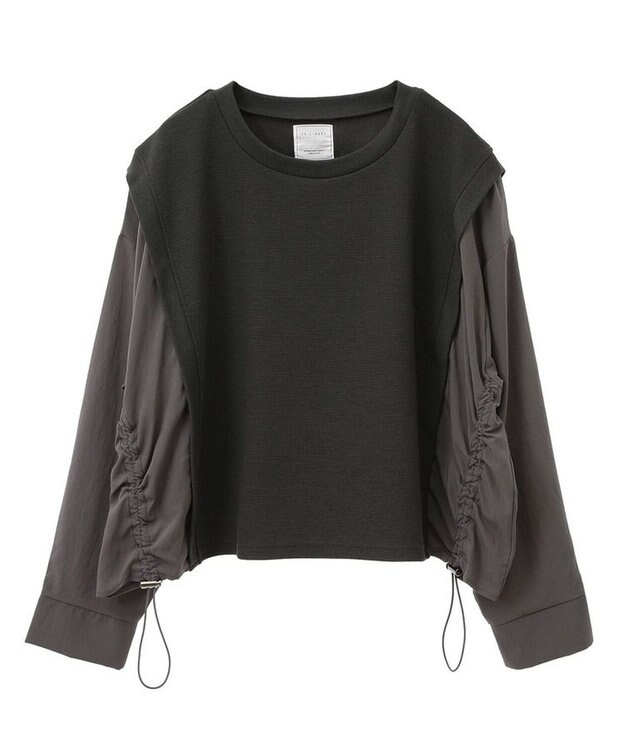 Green Parks リップルドッキングシャーリングプルオーバー Charcoal Gray