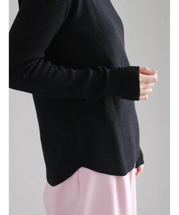 Te chichi チャーム付きワッフルニットプルオーバー ブラック