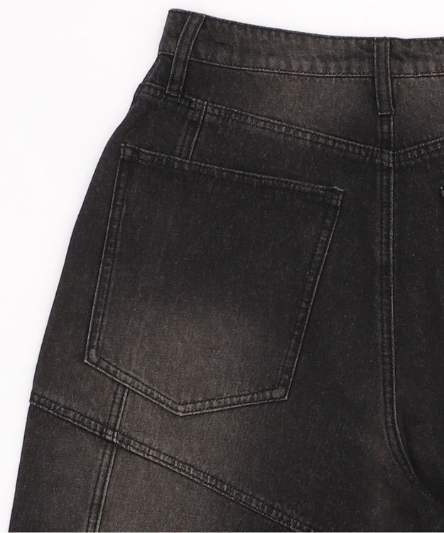 WEGO スウィッチングデニムカーゴショーツ デニムブラックソノタ