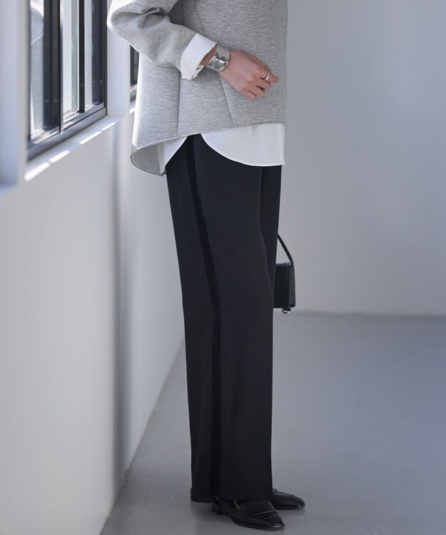 ICB ベルベットライン トラックワイドパンツ ネイビー