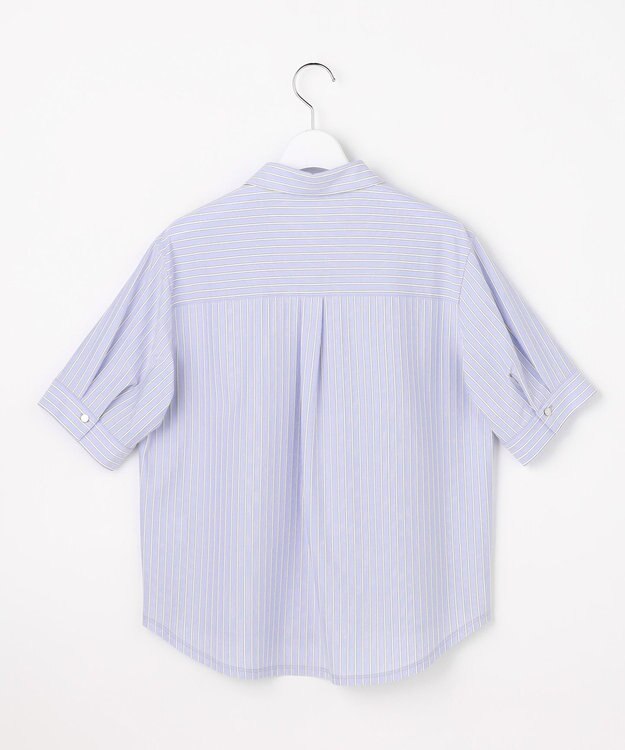 J.PRESS LADIES ドライコットン ストライプ ポロ カットソー サックスストライプ系1