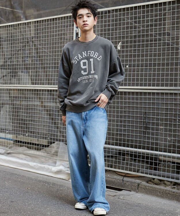 WEGO 【ユニセックス着用ITEM】ピグメントグラフィックプルオーバー 柄2