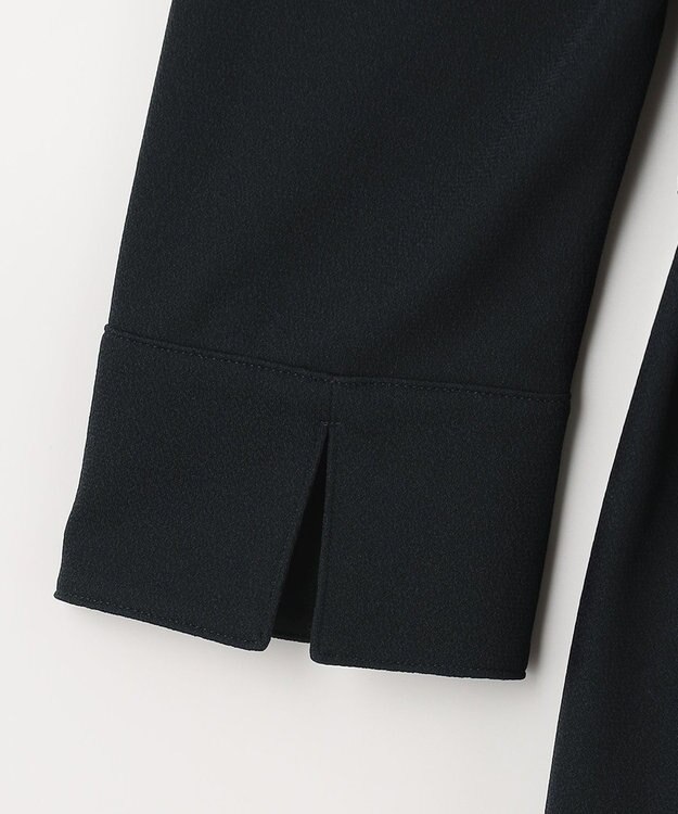 自由区 【洗える】アムンゼンジャージー Vネックワンピース ネイビー系