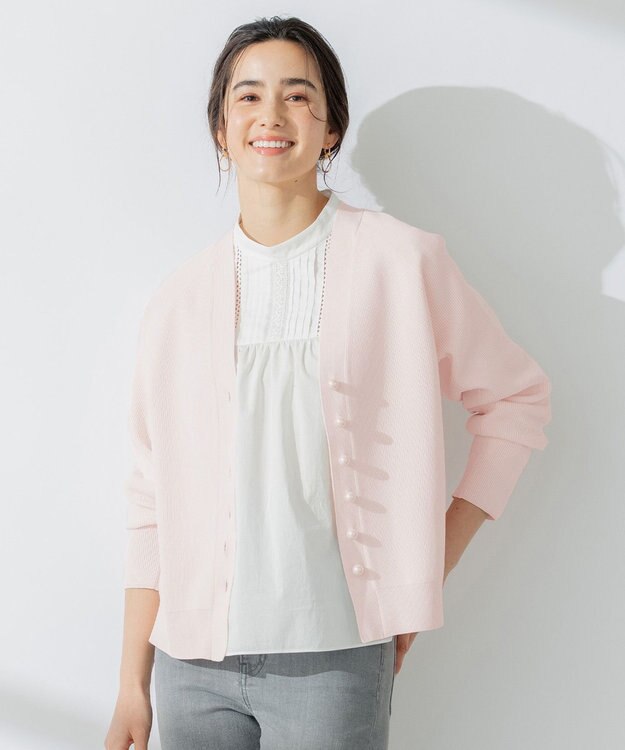 組曲 L 【人気商品が春カラーで登場！】スポンディッシュニット カーディガン ローズ系