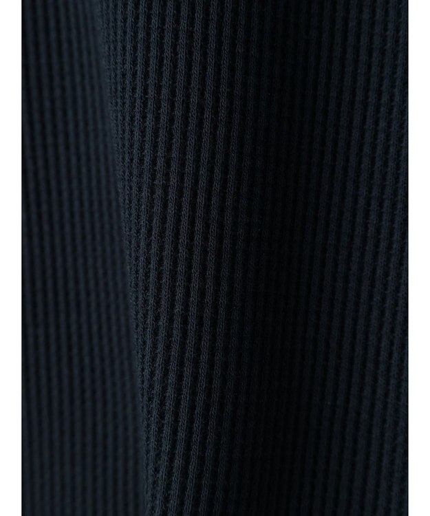 Green Parks チェックポイントワッフルプルオーバー Navy