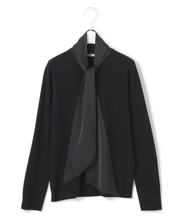 ICB 【洗える】 クロスコンビ ボウタイニット ブラック系