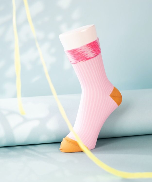 TRICOTE KASURI RIB SOCKS／かすりリブソックス 72PINK
