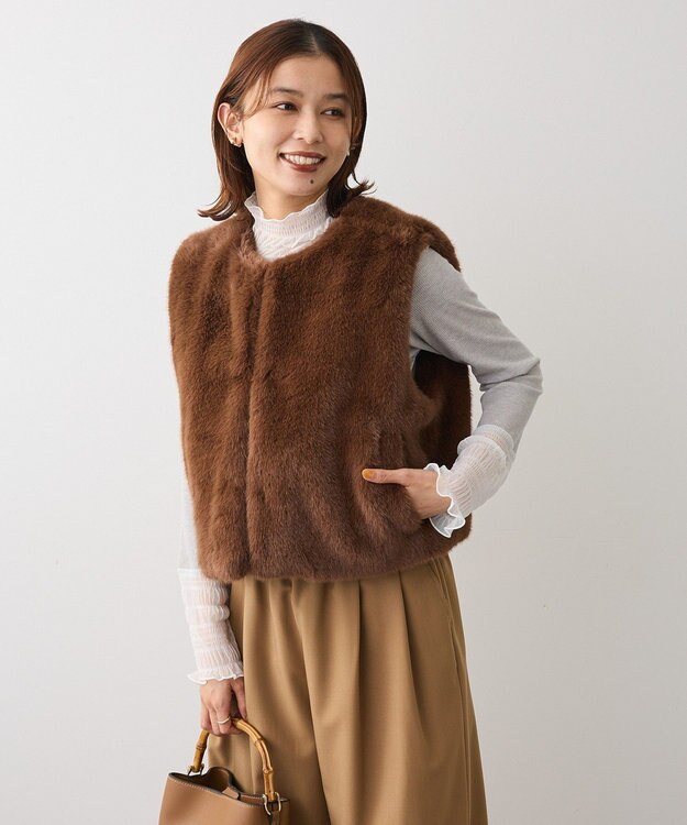 Green Parks ・ＥＬＥＮＣＡＲＥ　ＤＵＥ　フォックス調ファーベスト Brown