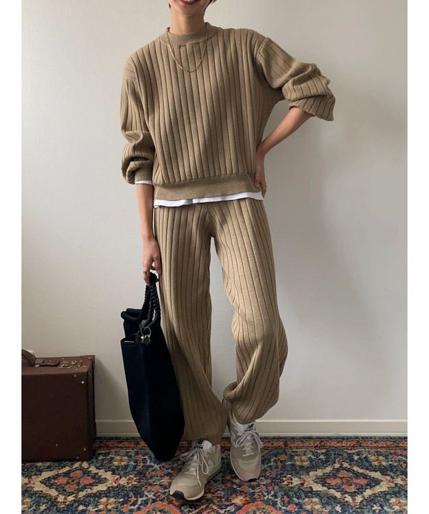 Green Parks リブニットパンツ Beige