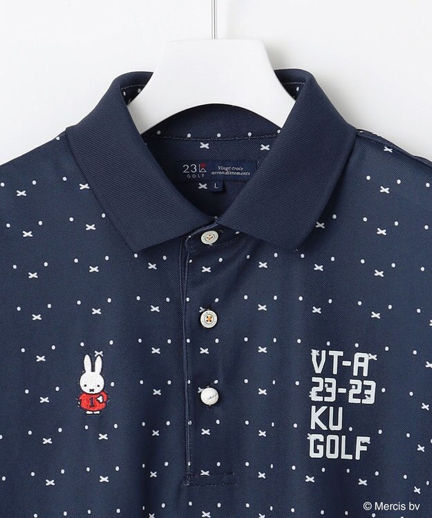 23区GOLF 【MEN】【吸水速乾/UVカット】ミッフィーフェイスポロシャツ ネイビー系5