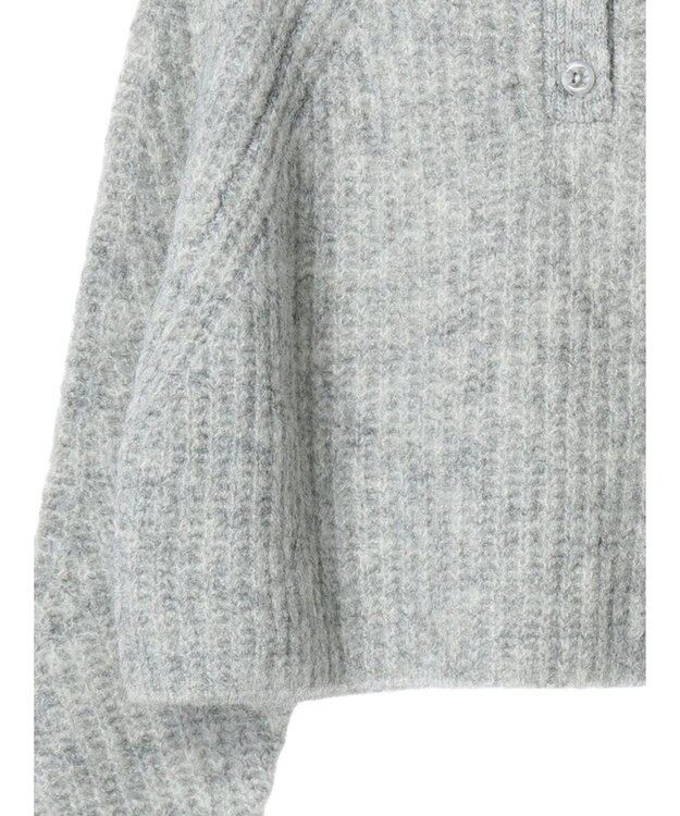 earth music&ecology フワフワＭＩＸハイネックショートニット Light Gray