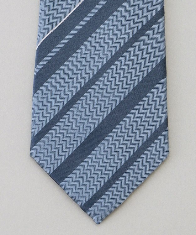 GOTAIRIKU  GOTAIRIKU別注【日本製】シルク ネクタイ_レジメンタル柄 サックスブルー×ブルー