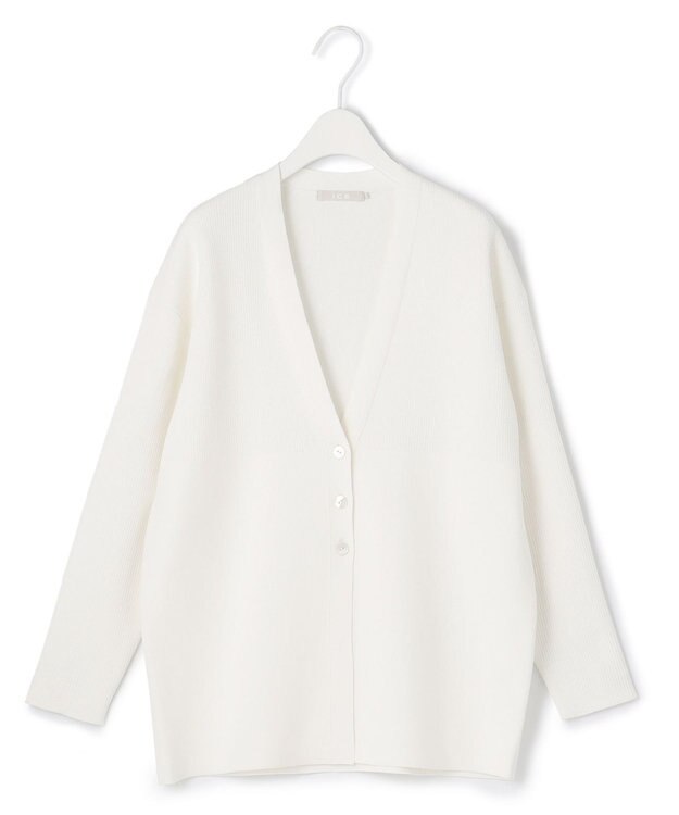 ICB 【洗える】コットンポリエステルスムース カーディガン オフホワイト系