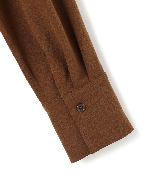 ICB 【洗える】マラボーテジョーゼット ボウタイデザインカットソー コーヒー系