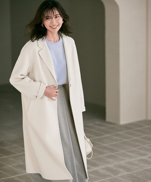 23区 【洗える】ウールブレンドストレッチ フレアスカート ライトグレー系