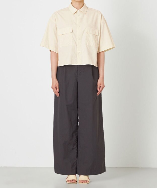 NAVE 【ReNAVE・洗える/撥水加工/接触冷感/UVケア/セットアップ】ナイロンタスラン シャツ アイボリー系