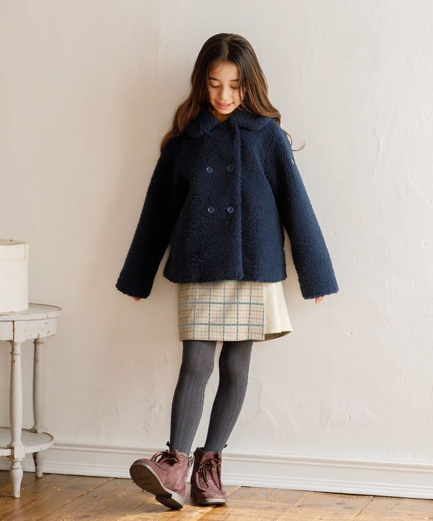 組曲 KIDS 【110-140㎝】チェック キュロット クリーム系