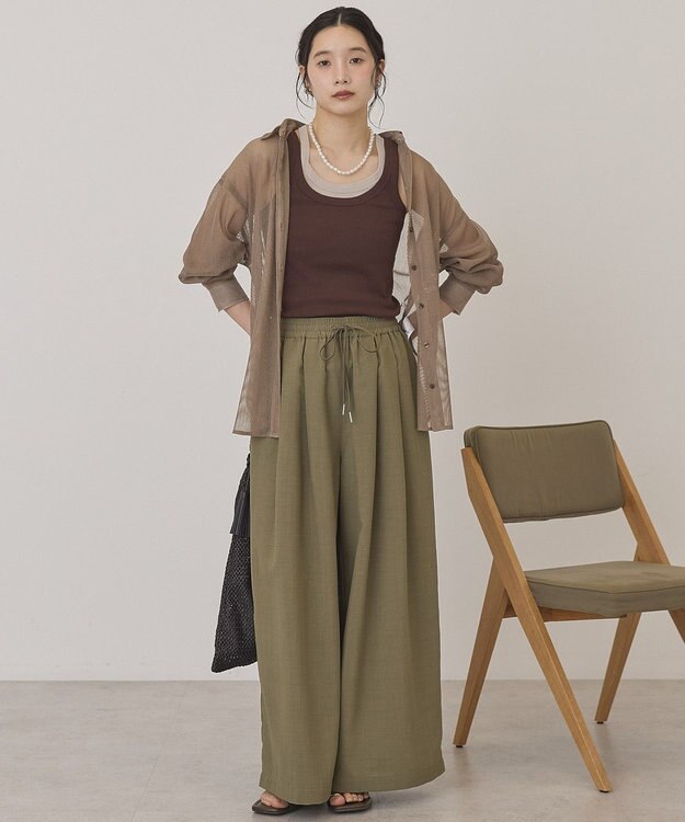 AMERICAN HOLIC 【マルチ機能】ドライタッチワイドパンツ Khaki