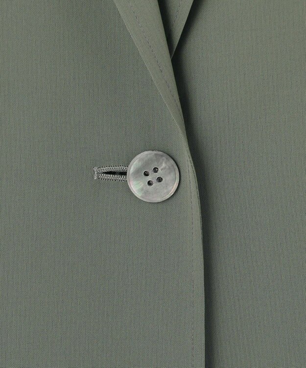 23区 L 【洗える】ライトシアーマットクロス ジレ カーキ系