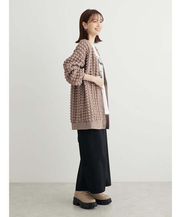 Green Parks ・ＲＡＹ　ＣＡＳＳＩＮ　ポップコーンカーディガン Gray Beige