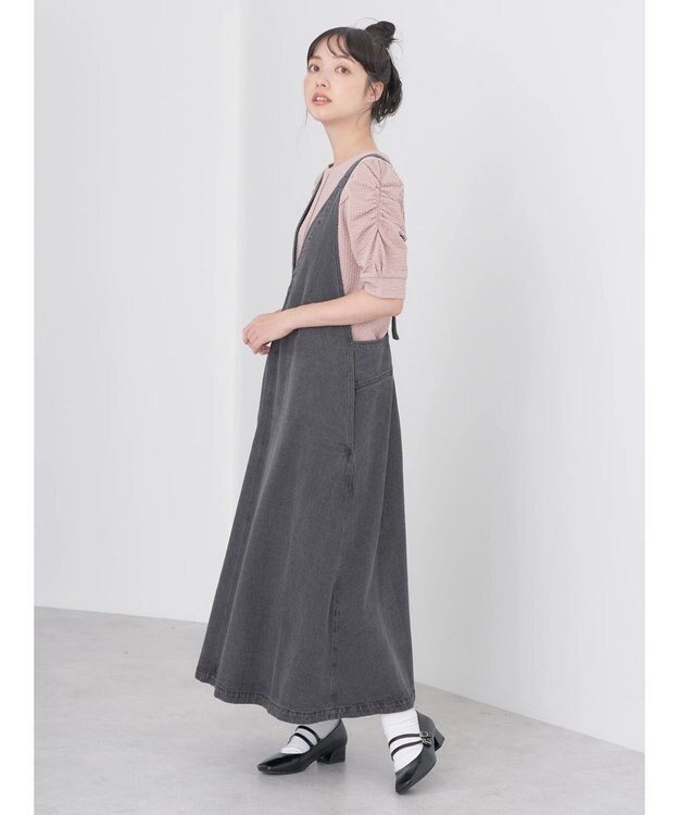 earth music&ecology デニムジャンスカ Black