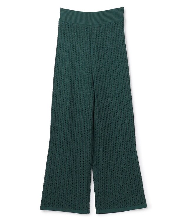uncrave シースルーケーブルニット パンツ ビリジアングリーン
