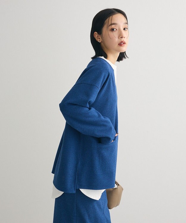 Green Parks 柄圧縮ポンチキーネックプルオーバー Blue