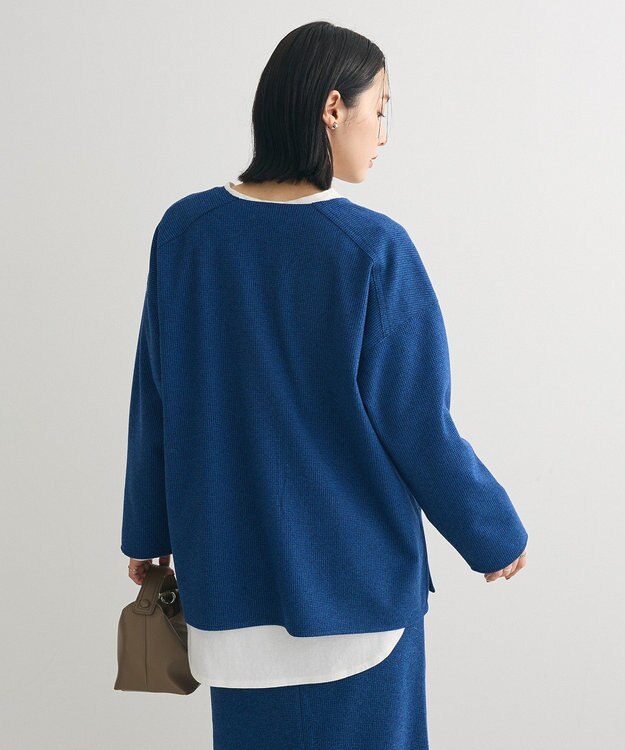 Green Parks 柄圧縮ポンチキーネックプルオーバー Blue