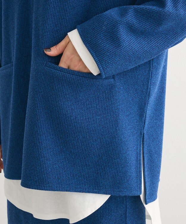 Green Parks 柄圧縮ポンチキーネックプルオーバー Blue