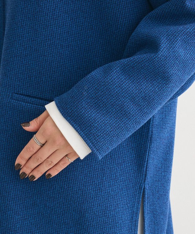 Green Parks 柄圧縮ポンチキーネックプルオーバー Blue