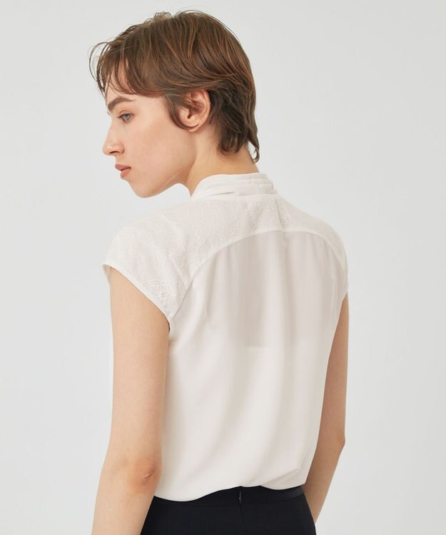 BEIGE， OLIVE / フレンチスリーブブラウス White