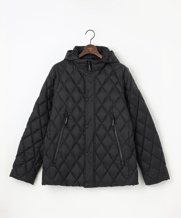 JOSEPH ABBOUD MOUNTAIN 【軽量/撥水】 フーデットキルティング ダウンブルゾン ネイビー系