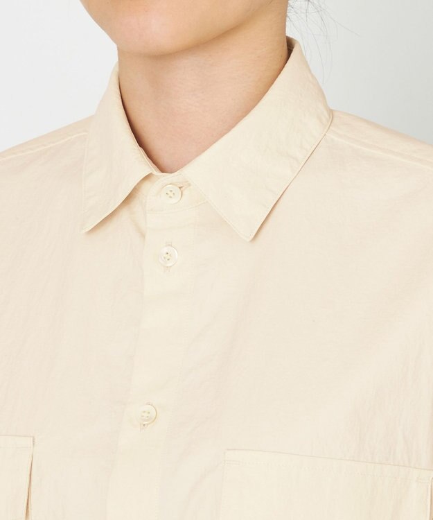 NAVE 【ReNAVE・洗える/撥水加工/接触冷感/UVケア/セットアップ】ナイロンタスラン シャツ アイボリー系