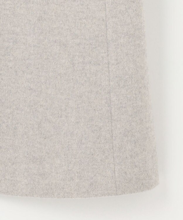 自由区 S シャルムビーバーノーカラーロング コート グレージュ