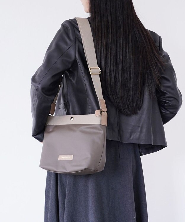 Hekhèr Le Style de Vie 新色追加【日本製】PUコートコットンキャンバス ショルダーバッグ グレージュ