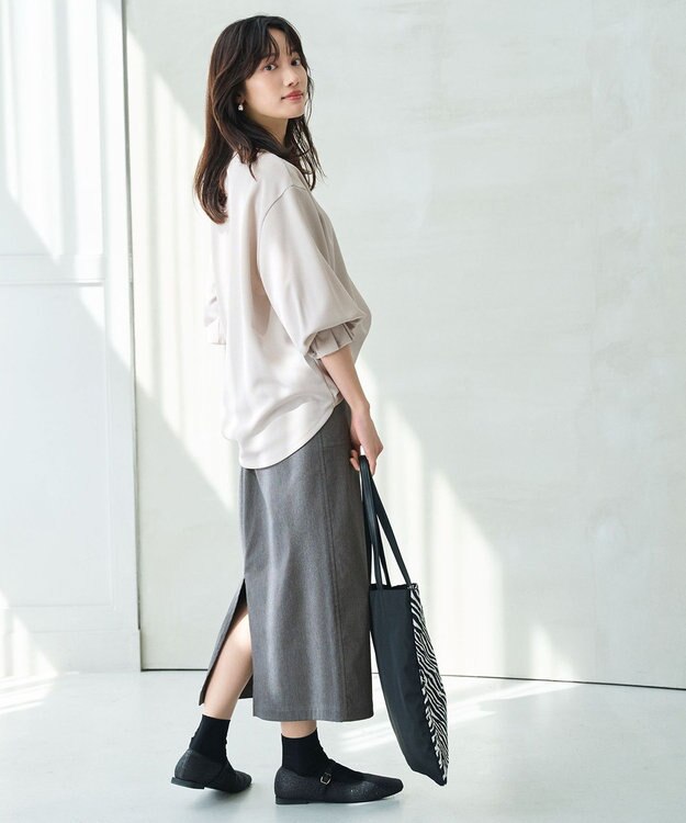 ANY コンフォータブルブラウス ライトグレー