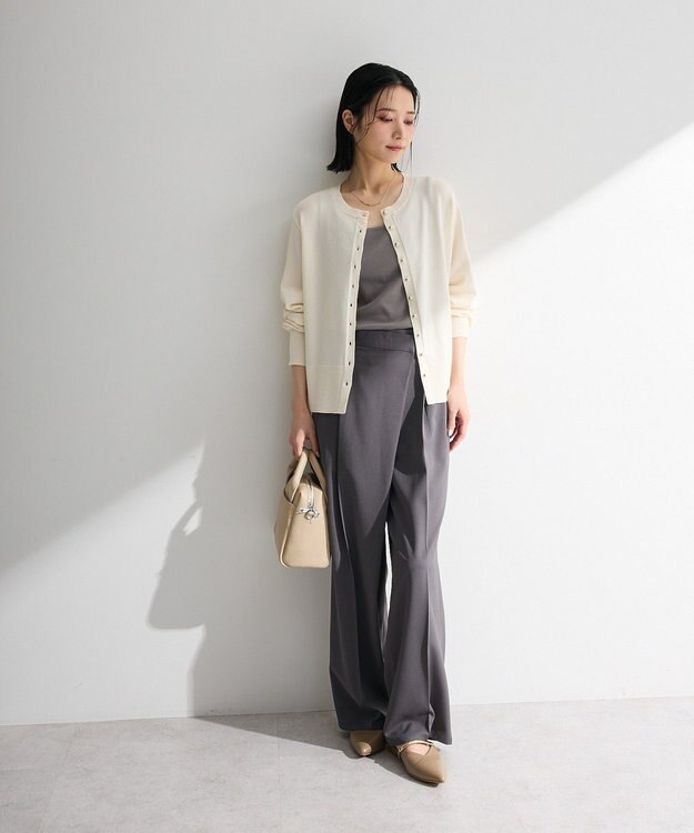 Green Parks 金釦コンパクトニットカーディガン White