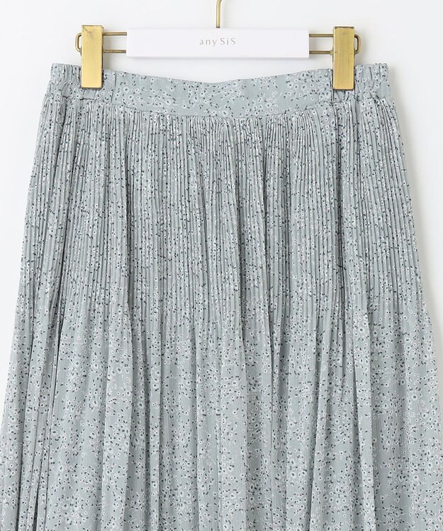 ANY SIS 【洗える】クリスタルプリーツフラワー スカート ミント系