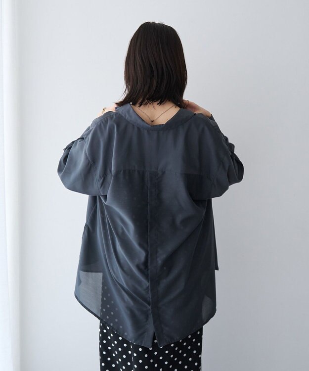 YECCA VECCA バック釦シアーシャツ Charcoal Gray