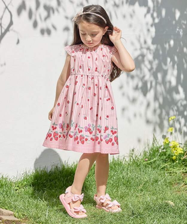 ANY KIDS 【WEB限定柄有】総柄 サマー ワンピース 【WEB限定】ピンク系イチゴ