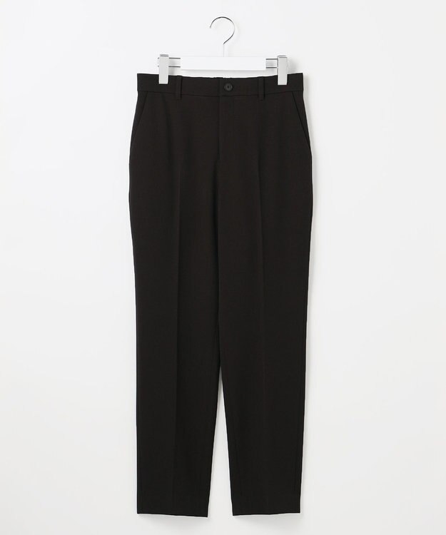 自由区 L 【19号サイズまで展開】TRギャバ裏起毛テーパード パンツ ブラック