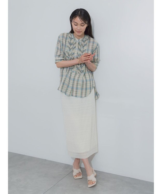 Te chichi チェックフリルブラウス《2026 SUMMER LOOK item》 イエロー