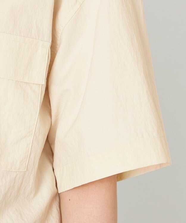 NAVE 【ReNAVE・洗える/撥水加工/接触冷感/UVケア/セットアップ】ナイロンタスラン シャツ アイボリー系