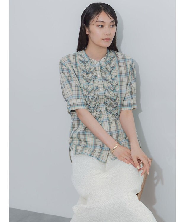 Te chichi チェックフリルブラウス《2026 SUMMER LOOK item》 イエロー