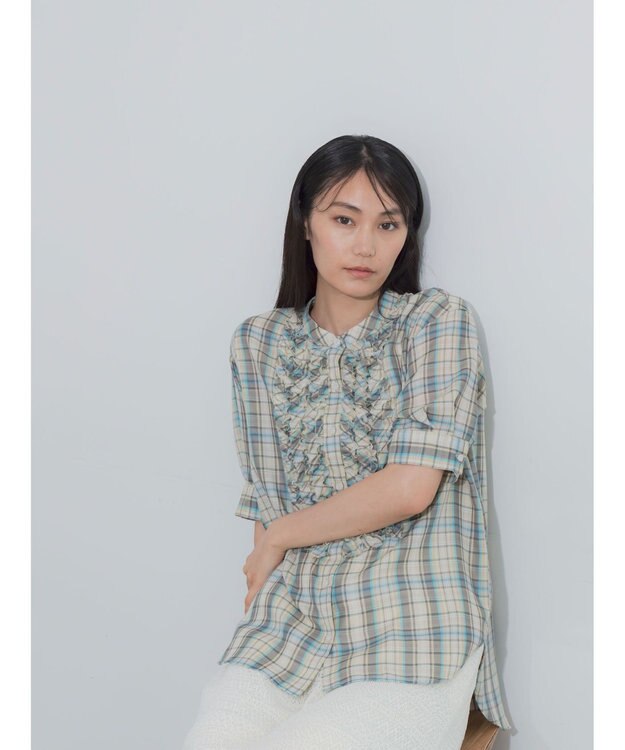 Te chichi チェックフリルブラウス《2026 SUMMER LOOK item》 イエロー