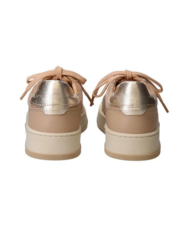 INTER-CHAUSSURES 【QUSHELI】異素材コンビレースアップスニーカー ベージュコンビ