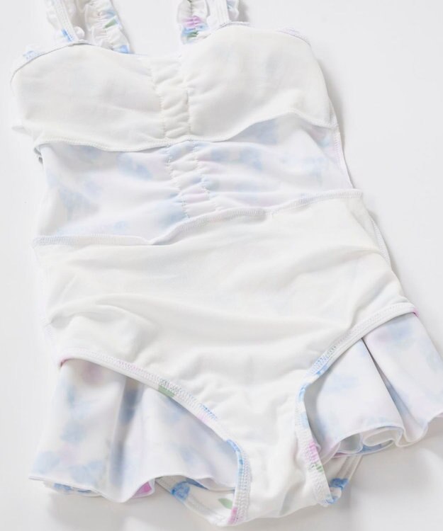 OP／FILA 【marie claire ENFANTS】花柄Aラインワンピース水着 サックス