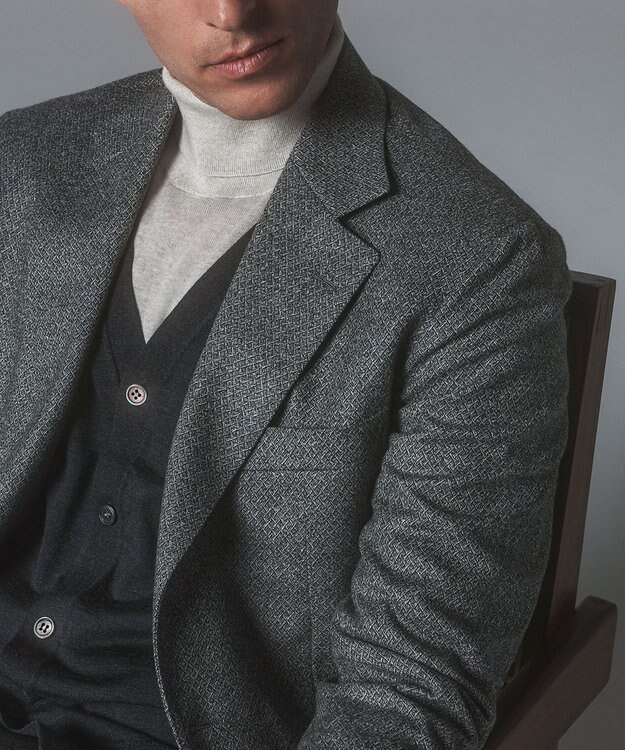 GOTAIRIKU 【DELFINO】ナポリジオメトリックツイード ジャケット_グレー ライトグレー系8