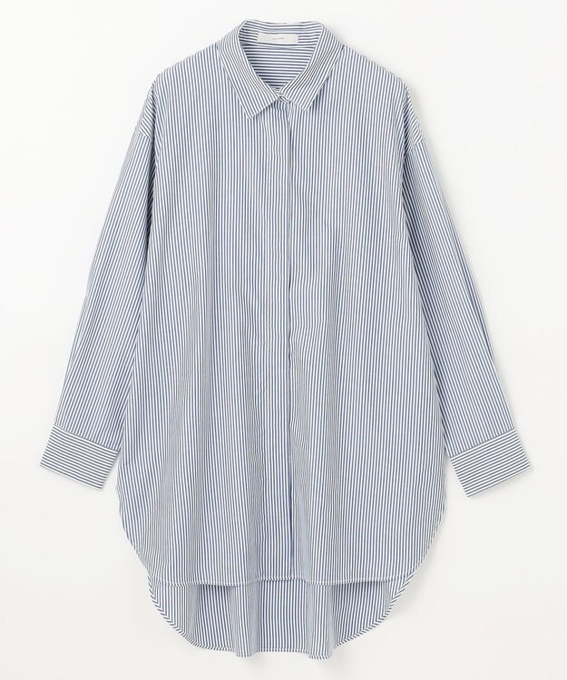 ANY L 【手洗い可能/抗菌防臭/UVカット/速乾】ロングシャツ ブルーロンスト